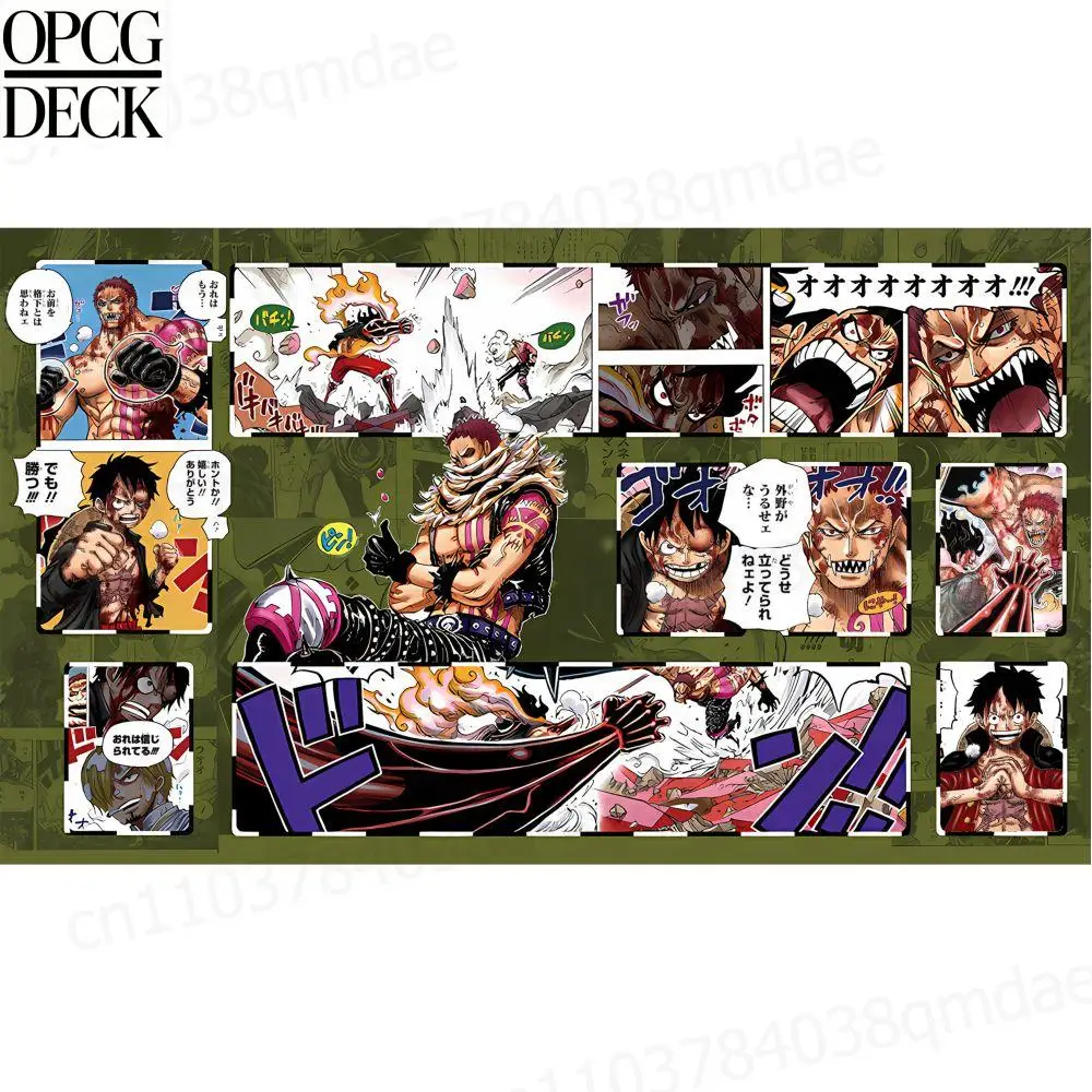 One Piece Opcg Playmat Card Game Playmat Charlotte Katakuri Monkey D. Luffy Anime Playmat High-Quality Card Game Mat 60*35Cm