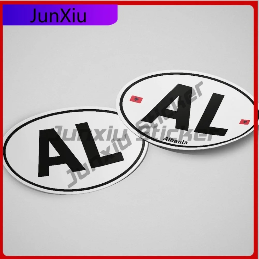 

Albania Flag Sticker Oval-shaped White and Black Country Unique Refrigerators Air Conditioners Waterproof Scratch Proof Auto