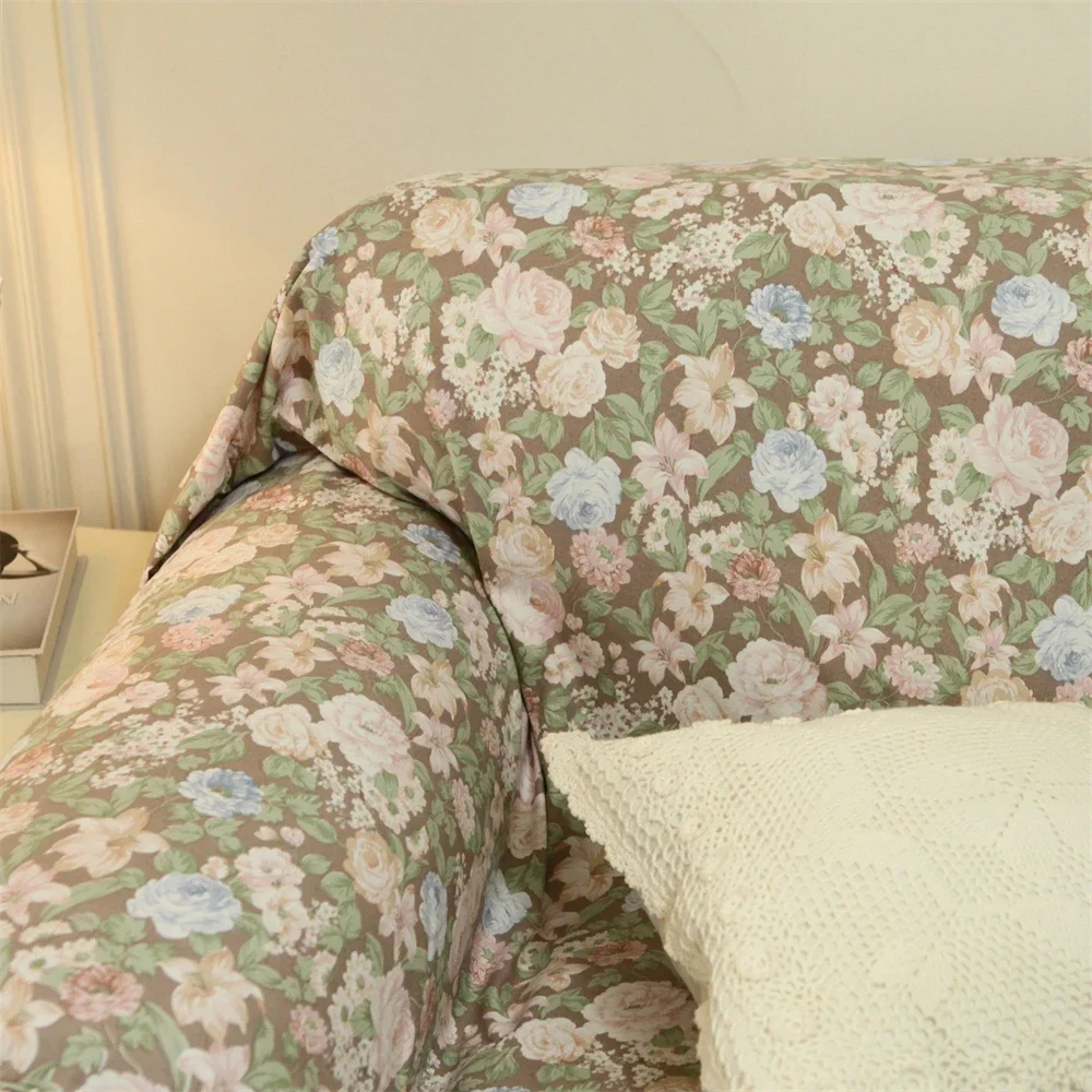 French Retro Pastoral Thickened Sofa Towel Activity Printing Dustproof Romantic Home Four-Level Universal One Sofa Cover