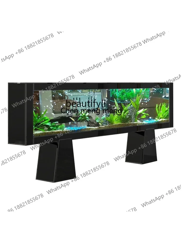 new Fish Tank Living Room Large Household Ecological High-End Super White Dragon Fish Tank Floor ss 8617