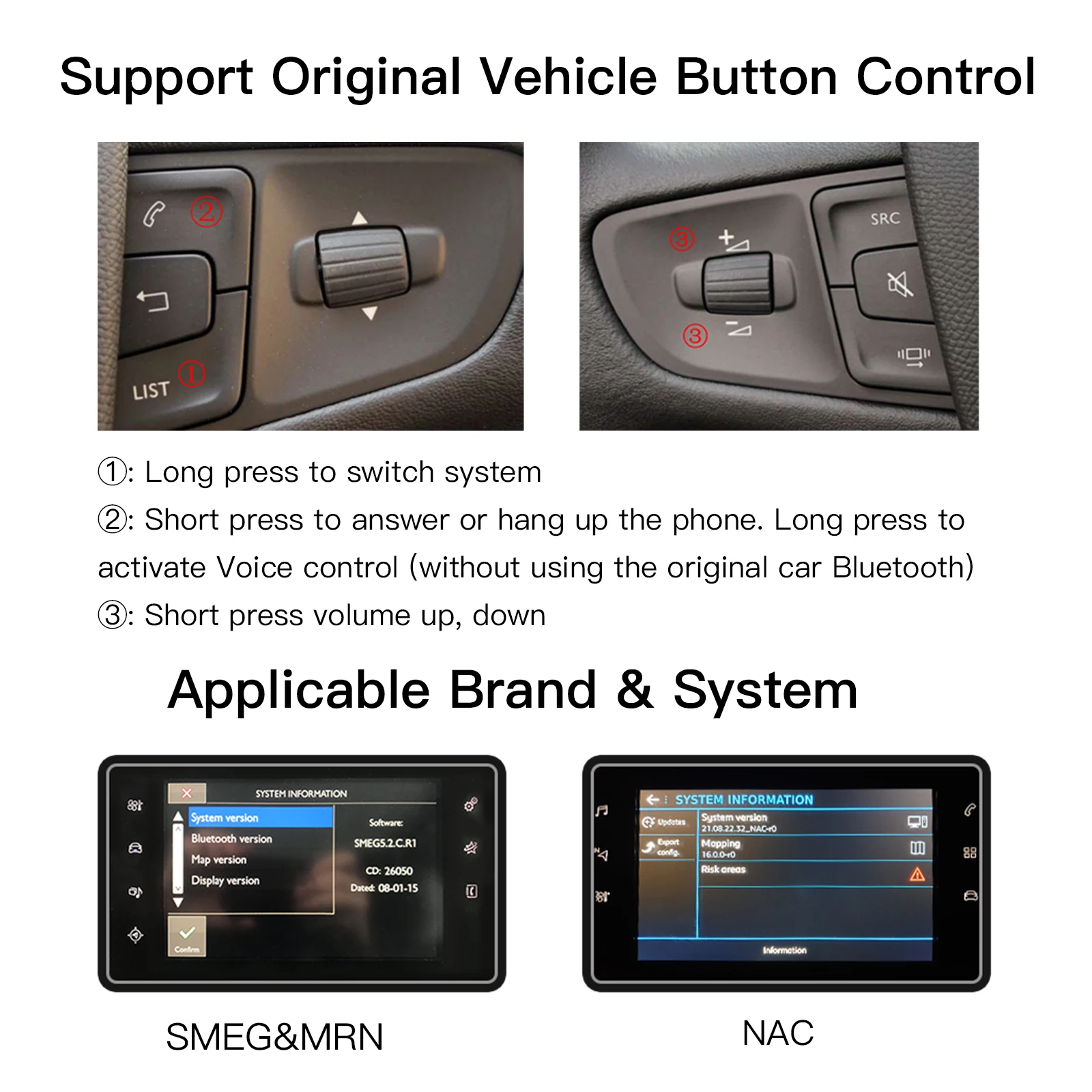 CARABC اللاسلكية Carplay أندرويد السيارات يناسب بيجو سيتروين SMEG + بيكاسو C4 C5 DS4 DS3 308 508 208 3008 وحدة AirPlay