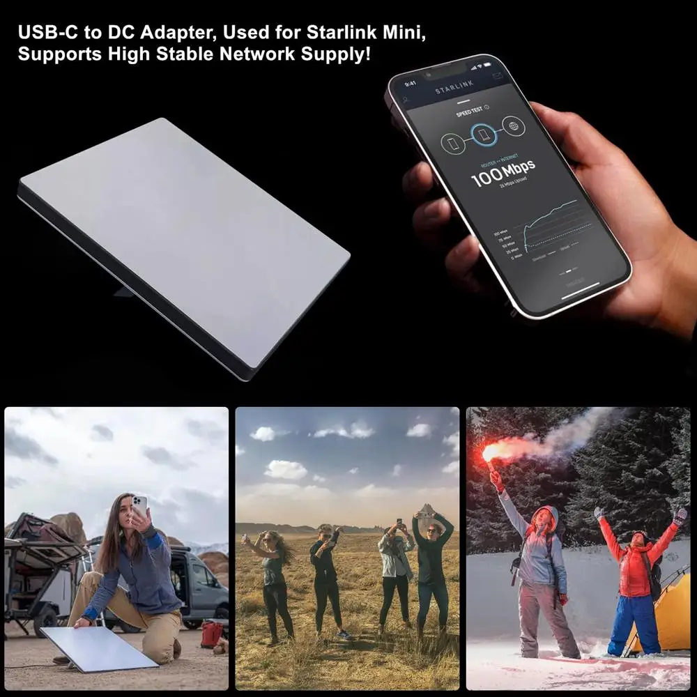 Adaptador de corriente USB C hembra a CC para Starlink Mini PD 100W tipo C adaptador de extensión de carga con barril CC impermeable al aire libre