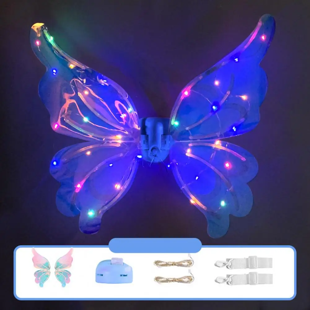 Alas de mariposa de ensueño que cambian de Color, alas de mariposa brillantes para festivales, fiestas, accesorios de disfraces de Ángel eléctrico para niñas