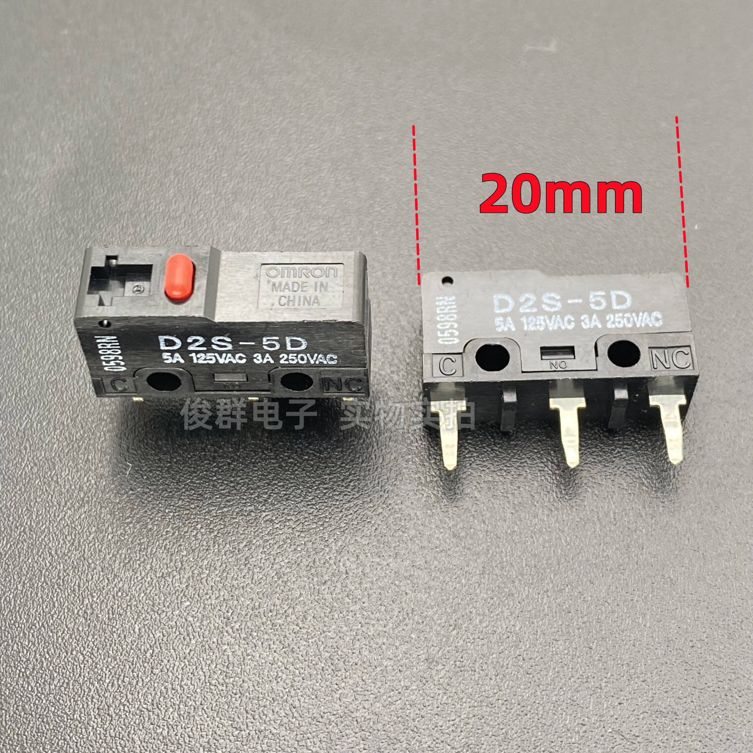10pcs/ D2S-5D micro switch straight into 3 pointed feet 3A stroke limit reset light touch button