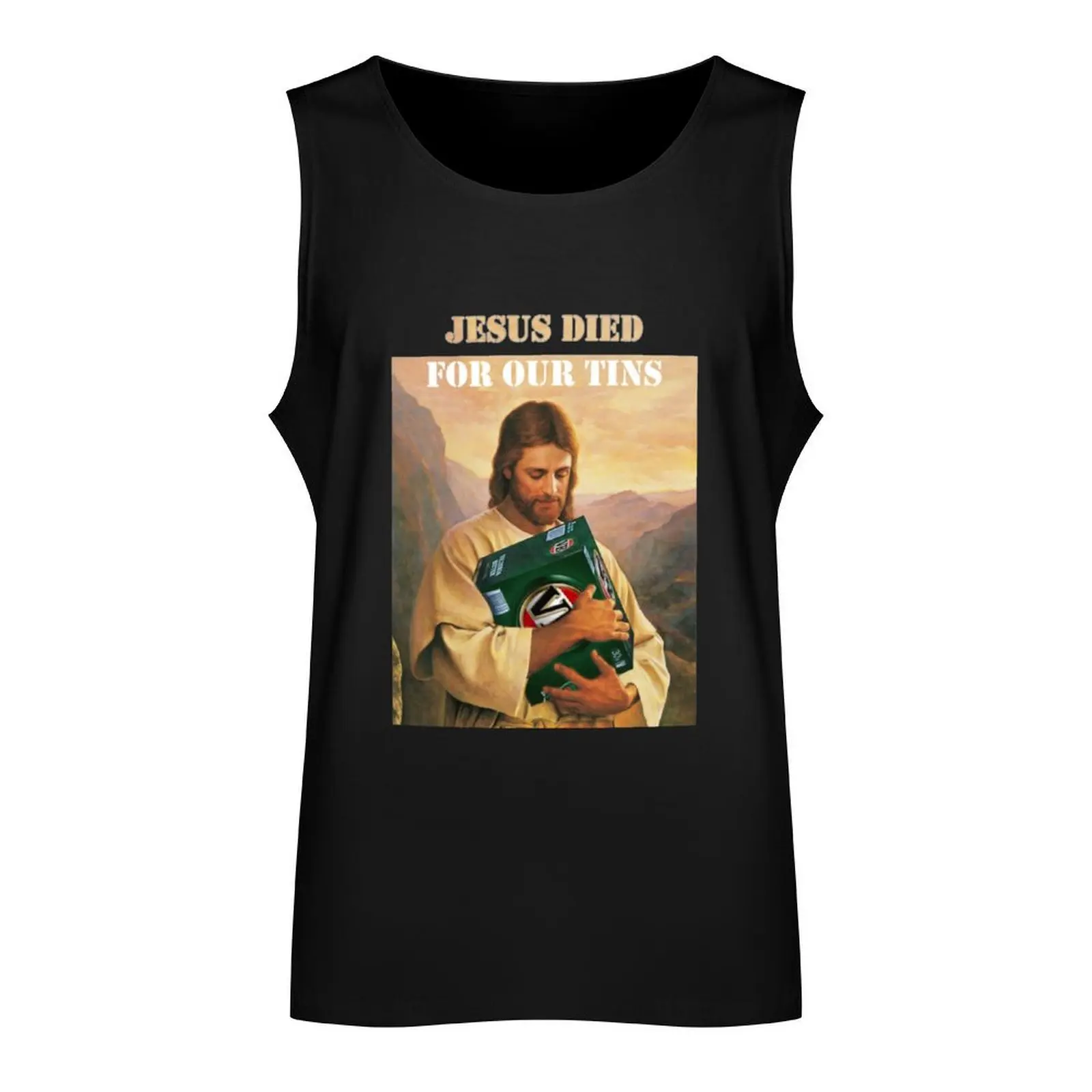 Jesus Died For Our Tins Essential Copy Tank Top Fitness men clothing sleeveless Men's t-shirts