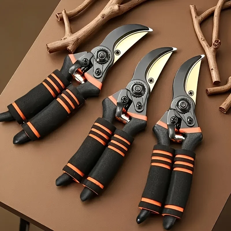 Titanium Garden Shears, 3-Pack, Ultra Sharp & Anti-Slip Grip, for Home & Landscaping.