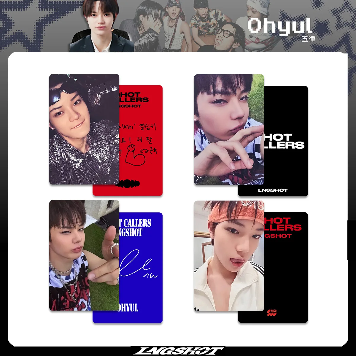 LNGSHOT RYUL WOOJIN LOUIS OHYUL Cartão Pessoal SHOT CALLERS