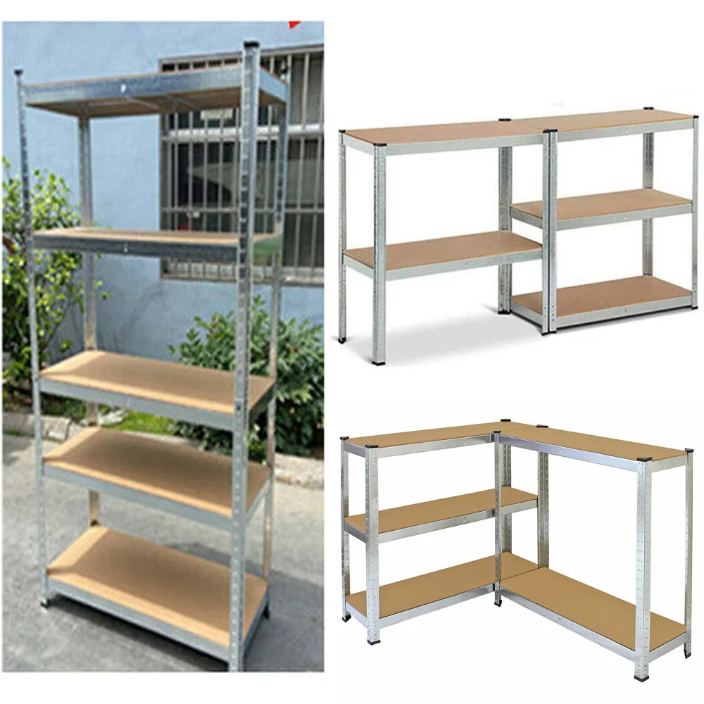 Scaffali per Garage Metel a 5 livelli, unità di scaffalature per carichi pesanti per ufficio officina magazzino, capacità 875kg, muslimate