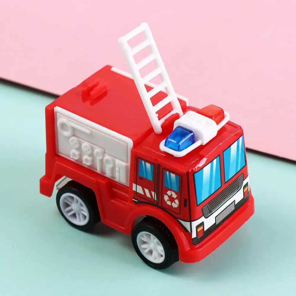 Caminhão de bombeiros imprensa e ir carro brinquedo veículo móvel carro de polícia inércia brinquedo bonito montessori puxar para trás carro de brinquedo