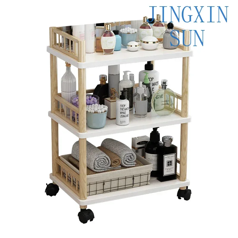 Mobile oil painting cart wooden oil painting trolley storage rack wooden painting cabinet