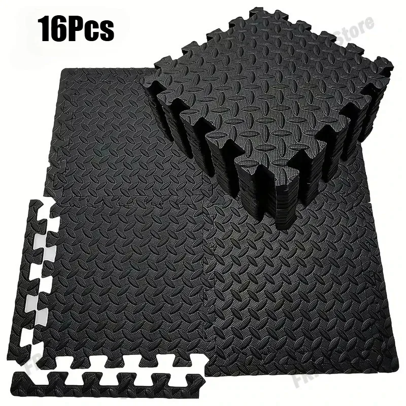 

16 Pieces Thickened Interlocking Foam Floor Tiles Easy Assembly Fitness Training Rugs Soft Anti-Fall Interlocking Floor Mat