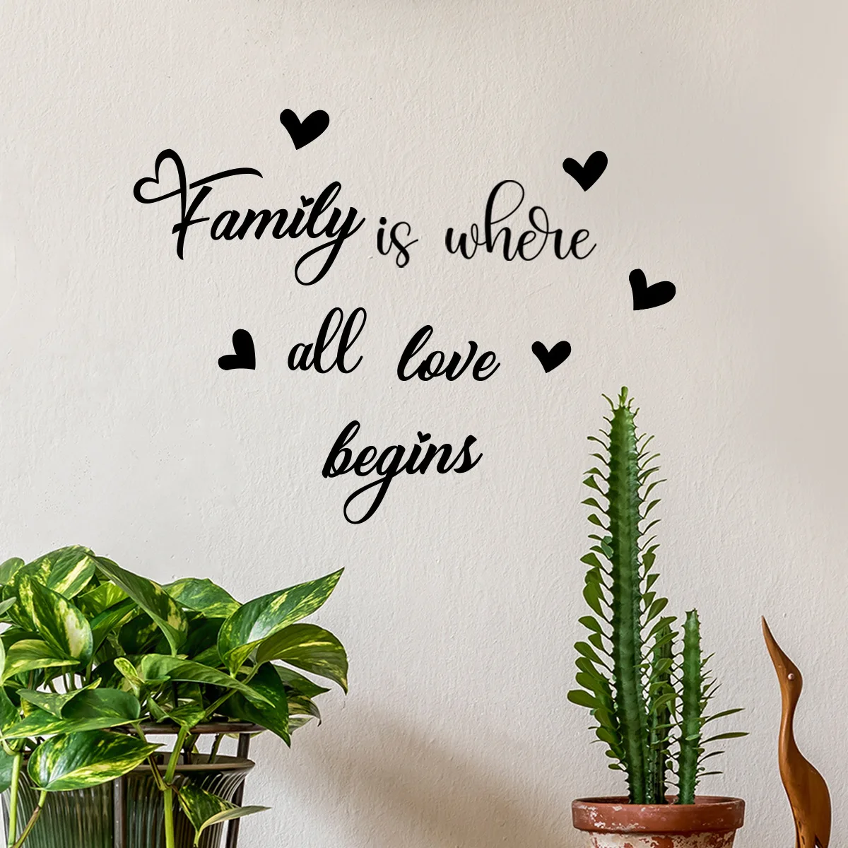 15*45cm Love English Slogan Family Wall Sticker Background Wall Living Room Bedroom  Restaurant Decoration Mural Wall Sticker