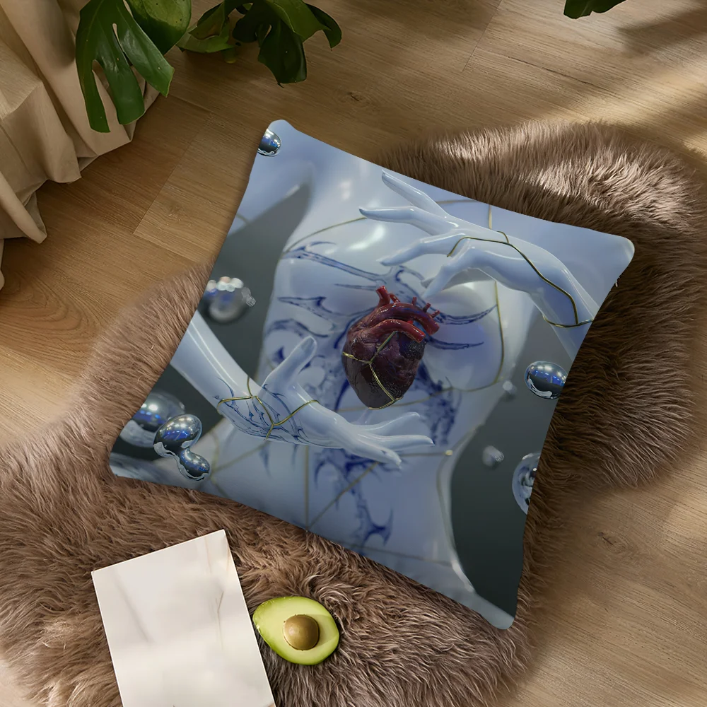 Singer L-Lola I-Indigo EL Kissenbezug, Wohnzimmer-Akzent, Rückenstütze für Sofa, quadratisches Kissen für entspannte Nickerchen, Kissenhülle – Detail 9