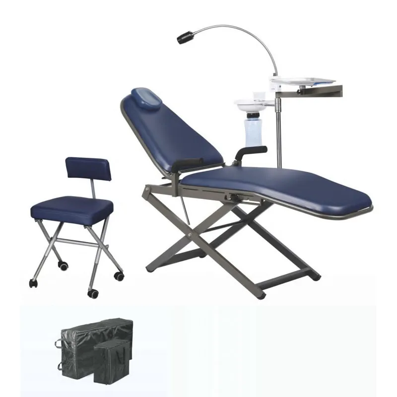 TPC PC2720+2740+2750 Portable Dental Chair Package Including Dentist Stool Patient Chair Fixed Light Tray and Nylon Bag