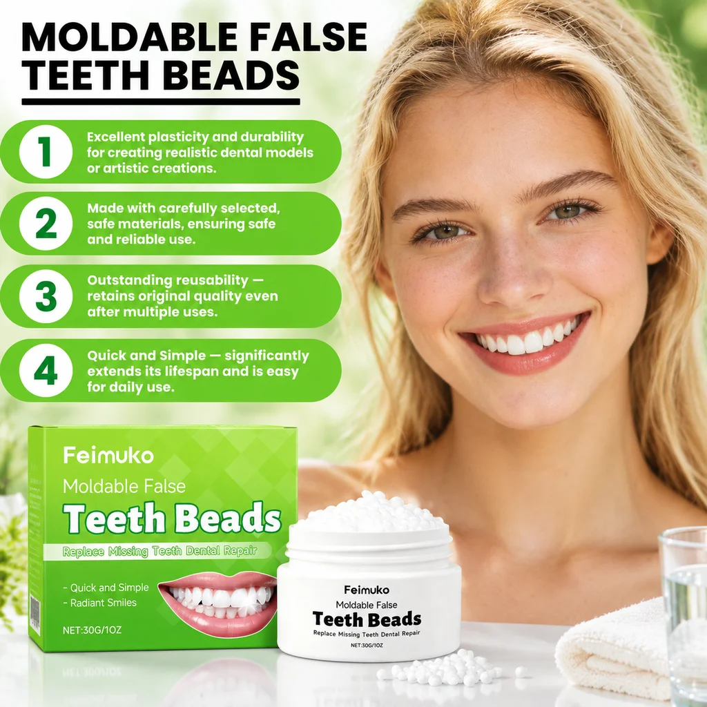 Feimuko Temporary Tooth Repair Glue Dental Fix Missing Broken Teeth Gaps Care Instant Smile Diy Suitable Beauty Filling Granules