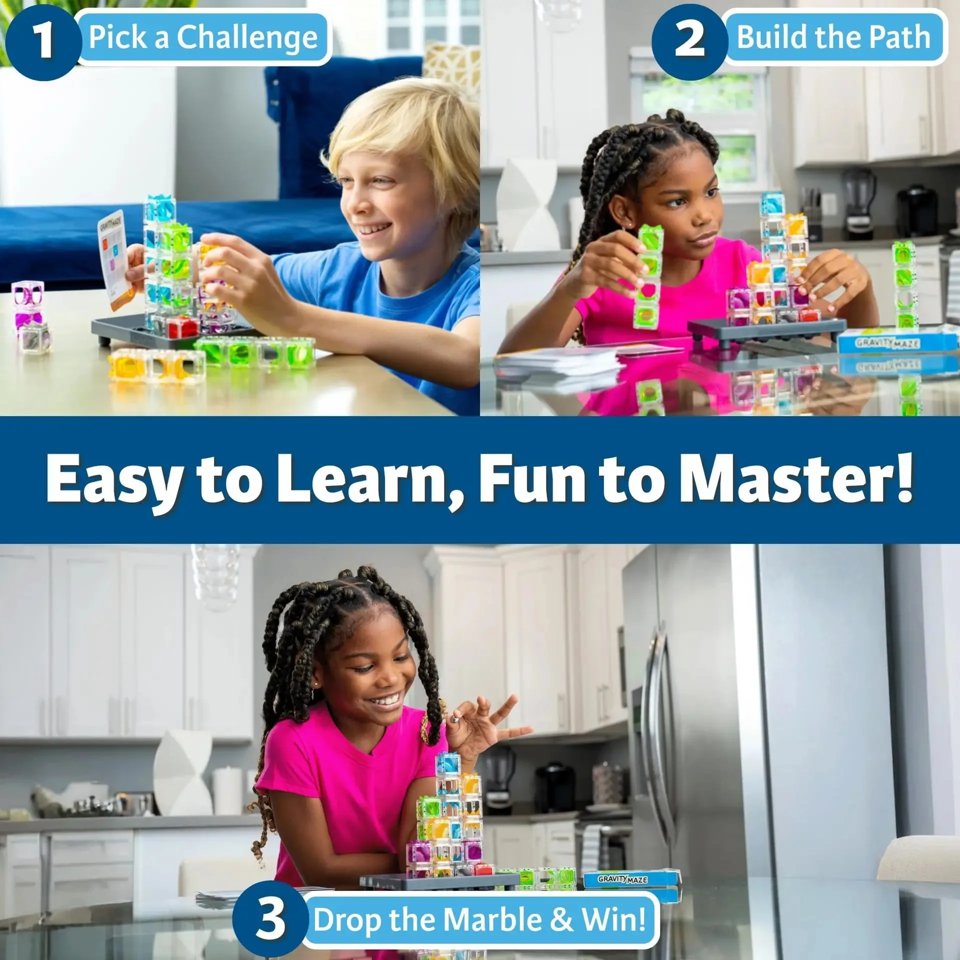 Gravity Maze Escape Ball 3D Puzzle Track Game, Tabletop Logic Toy, Kids' Focus Training Interactive Brain Teaser