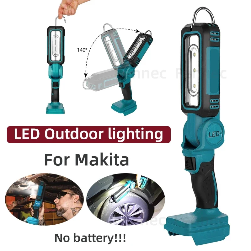 

Outdoor Flashlight Portable Floodlight Suitable for Makita Without Battery Multi-function Repair Camping Lighting Tool Light