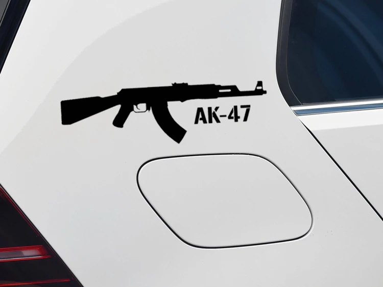 AK-47 Assault Rifle 2PCS Pair Car Stickers Funny Reflective Decals For Trunk Windshield Bumper Window Motorcycles Computer