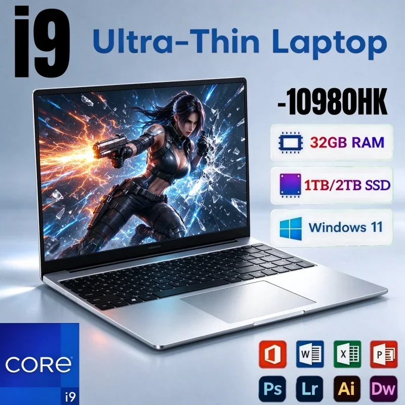 14.1 Inch 2026 Hot Notebook Intel Core I9-10980HK 32GB Ram 2TB Ssd Win11 Computer For Daily Work And Home Gaming