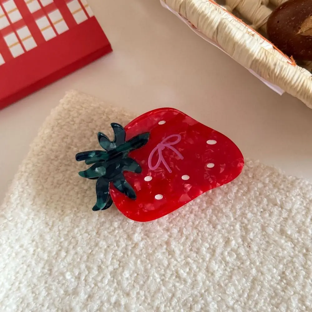 

Creative Korean Style Vegetable Hair Clip Sweet Persimmon Fruit Shark Clip Strawberry Grape Acetic Acid Claw Clip Girls