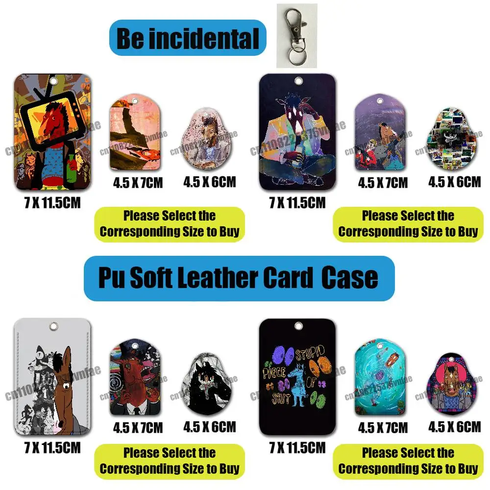 For B-BoJack Cartoon H-Horseman For AirTag Case Card Sleeve Holder ID Credit Bank Access Keychain For Air Tag Shell