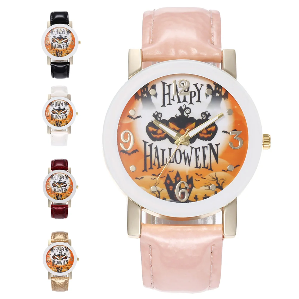 Halloween Quartz Miss Fashion Belt Watch Creative Pumpkin Witch Castle Design Women