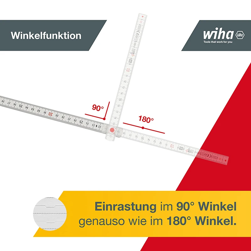 Wiha 33232 2M Folding Ruler Longlife All in One Metric 10 Segments