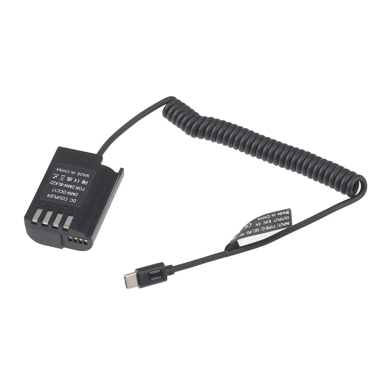 DMW-DCC17 DMW-BLK22 Dummy Battery Type-C PD 9V Power Adapter for Panasonic GH3 GH4 GH5S G9 S5K S5M2 GH5M2 GH6 Camera Accessories