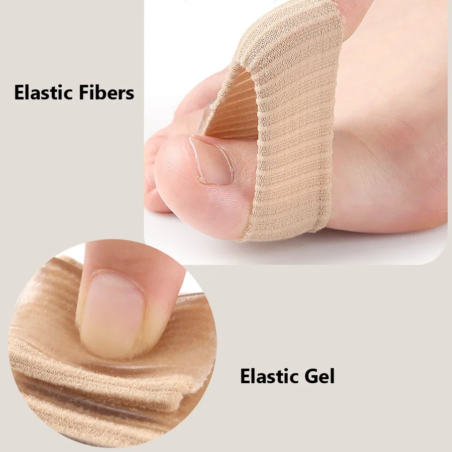 أكمام جل من الألياف الناعمة لأصابع القدم، واقيات أصابع أنبوبية من السيليكون قابلة للتنفس، العناية بالقدم، الراحة والحماية، فاصل وسادة الذرة #6