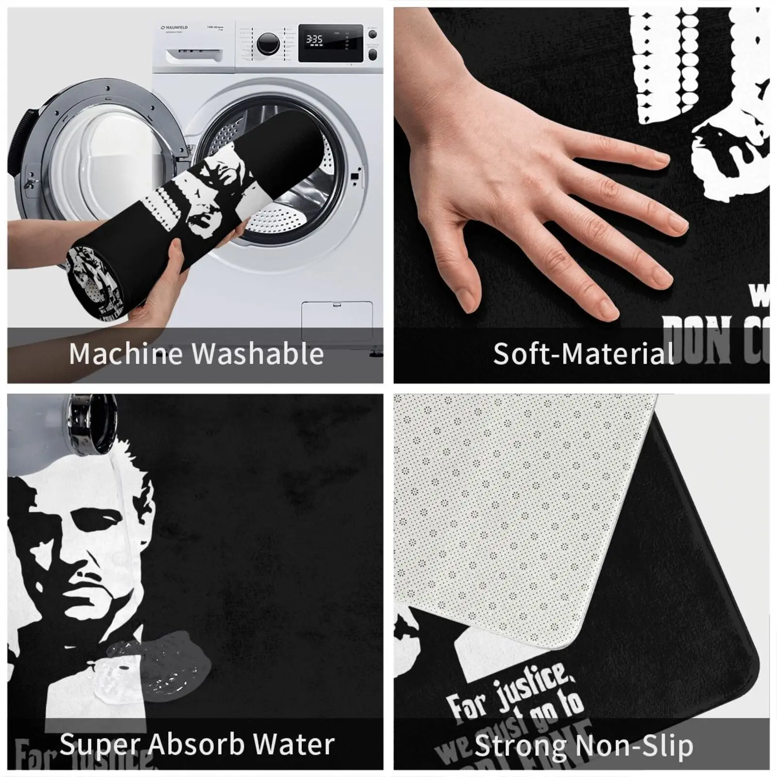 Godfather For Justice Go To Don Corleone The Godfather Jersey Mat Rug Carpet Fashion Velvet Rug Welcome Mat