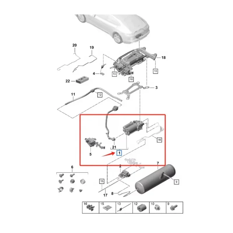 LHPJ Car Parts Factory Price High Quality Air Suspension Compressor Pump For Porsche Panamera 971616007B 971616007D 971616007C