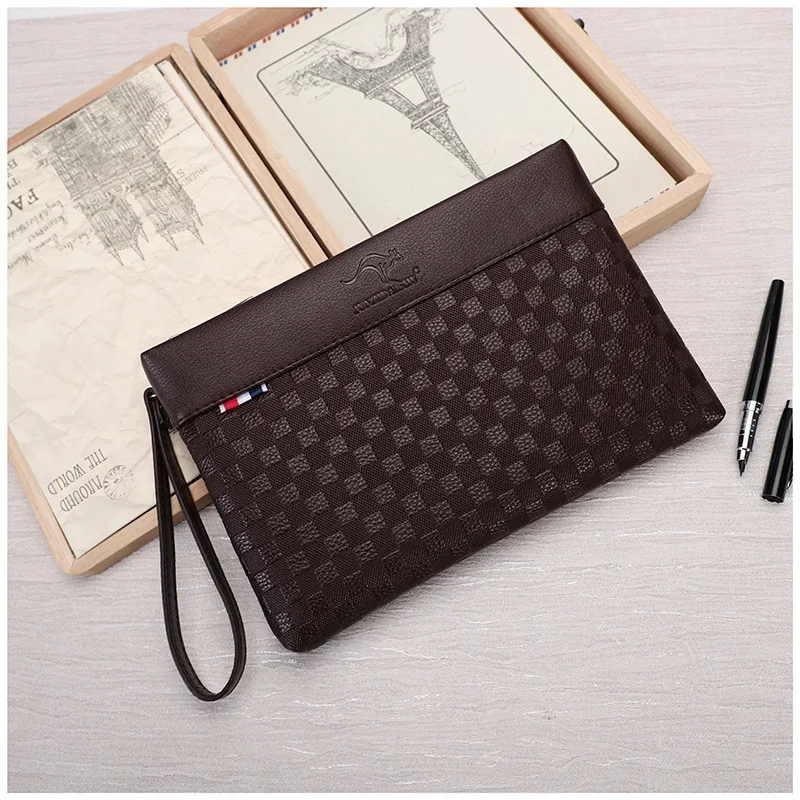 Fashion Square Style Soft PU Leather Men Clutch Bag Luxury Male Money Handbag High Quality Business Men Cardholder Case