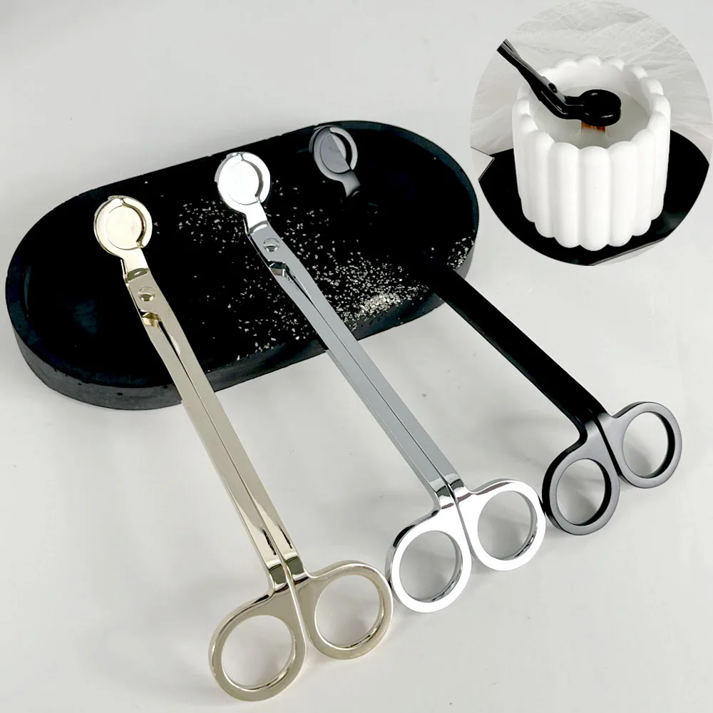 18 cm Kerzendocht Schere Clip Edelstahl Kerzenkern Trimmer DIY Kerzenherstellung Kit Werkzeuge Partygeschenke Schwarz Roségold