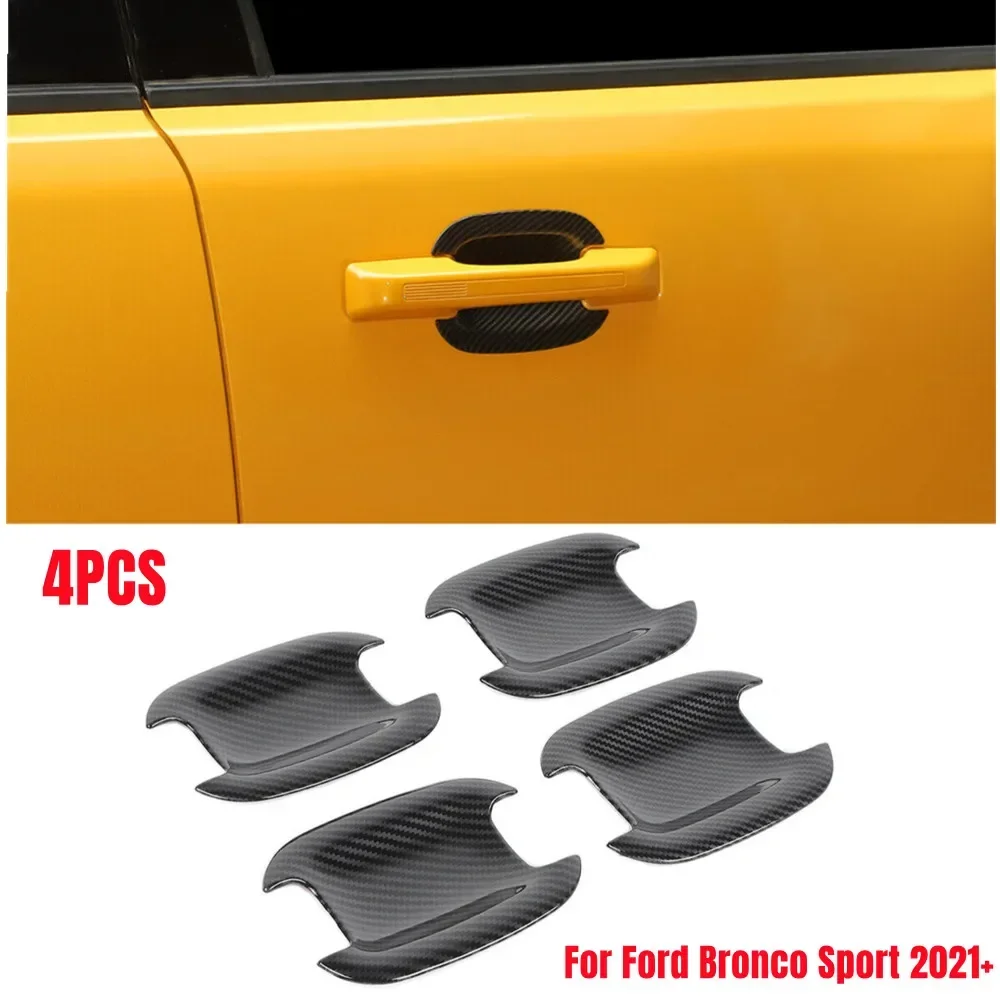 

4PCS For Ford Bronco Sport 2021 2022 Car Exterior Door Handle Bowl Cover ABS﻿ Sticker Moulding Guard Trim Protective Accessories