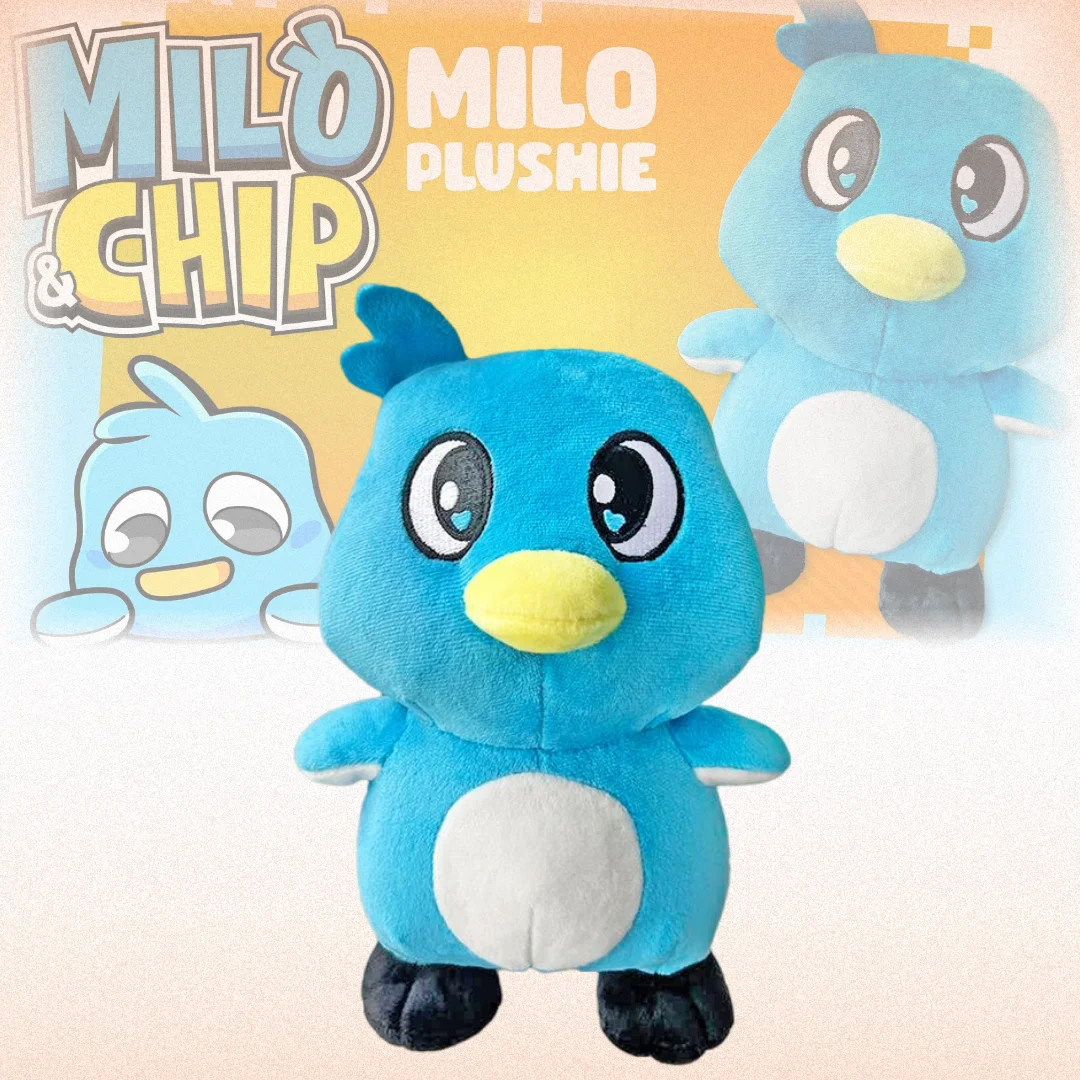

25CM Cute Blue Bird Plush Toy Milo Stuffed Animal Doll Soft Cartoon Character Plushie For Kids Birthday Gift Collection