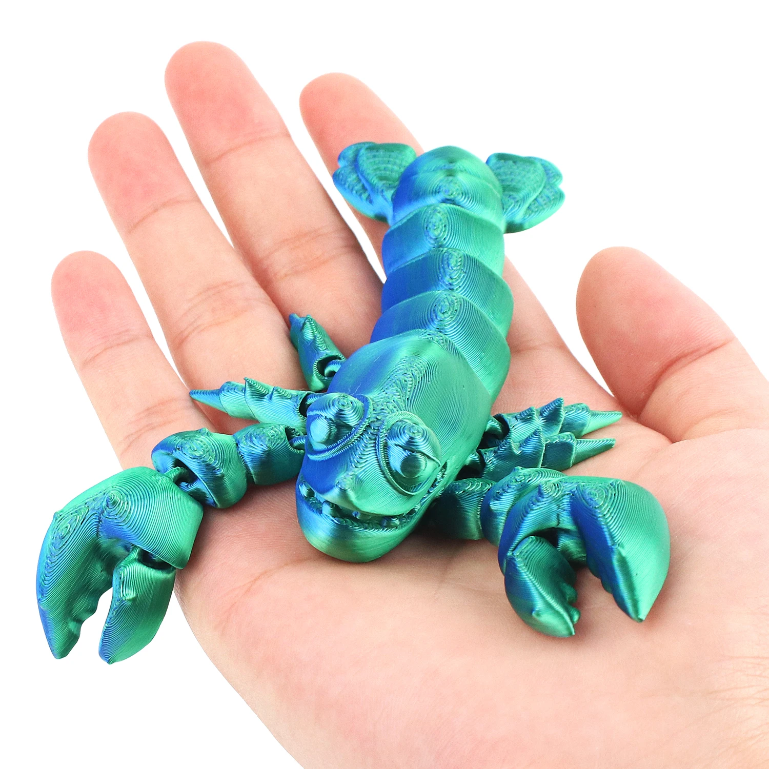 Simulated 3D printed lobster ornament, simulated animal doll model, decorative souvenir, integrated joint that can swing