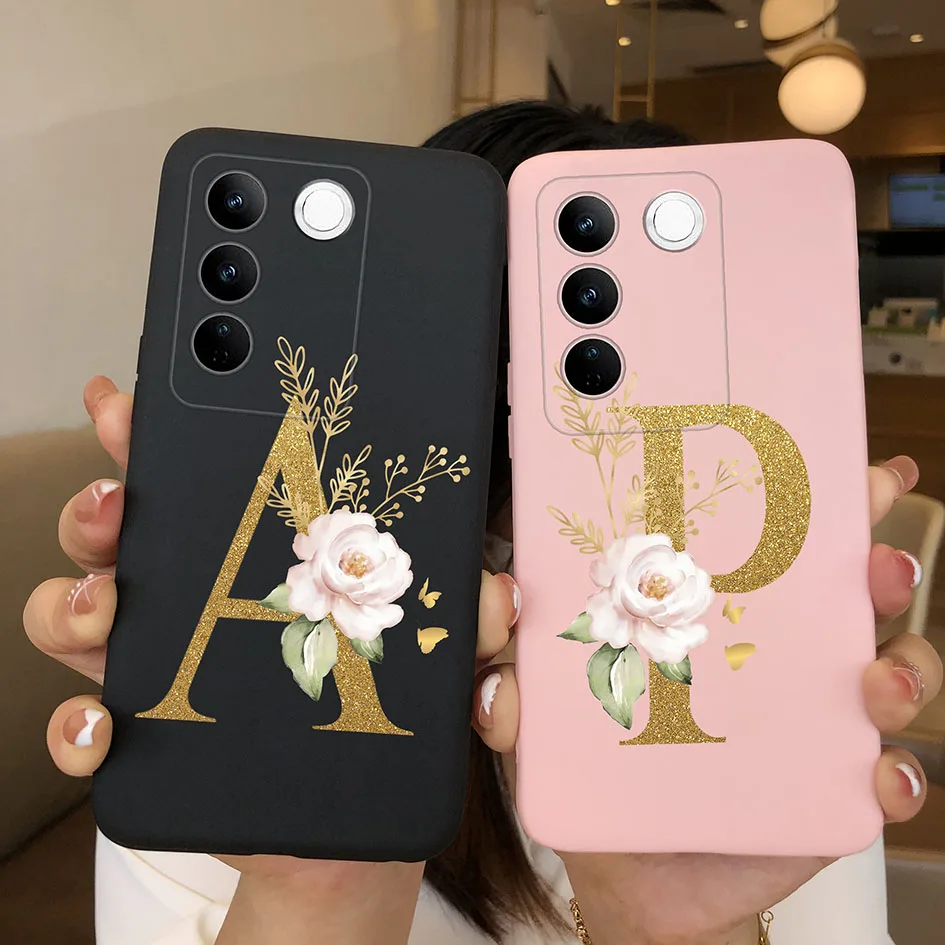 Phone Case For Vivo S16 Pro S 16 Pro V27 Pro V27Pro Luxury Fashion Flower Letters Silicone Cases For Vivo S 16Pro V 27 Pro Funda