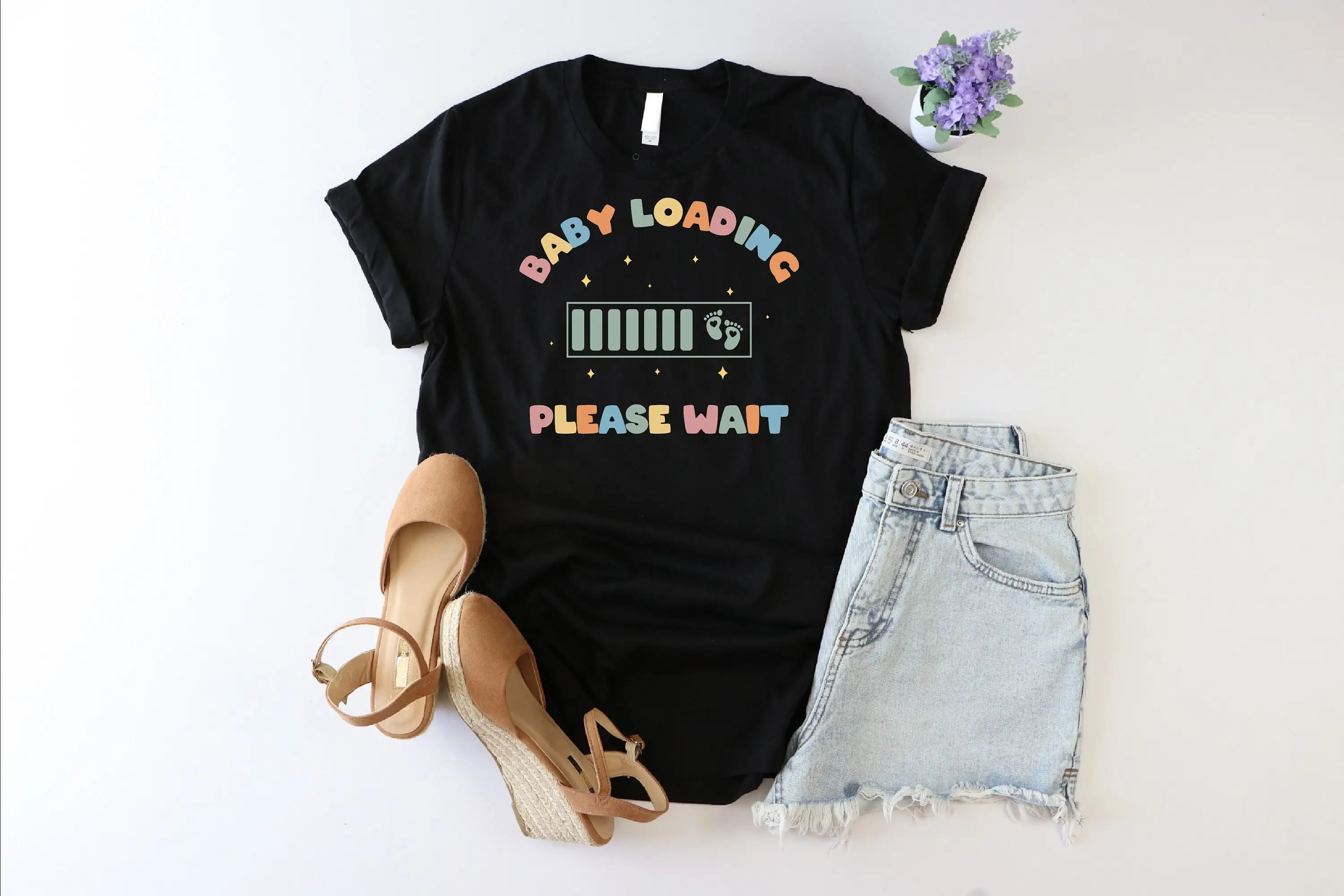 Baby Loading T Shirt Funny Pregnancy AnnouncemenT Promoted Mom Future For Pregnant Coming