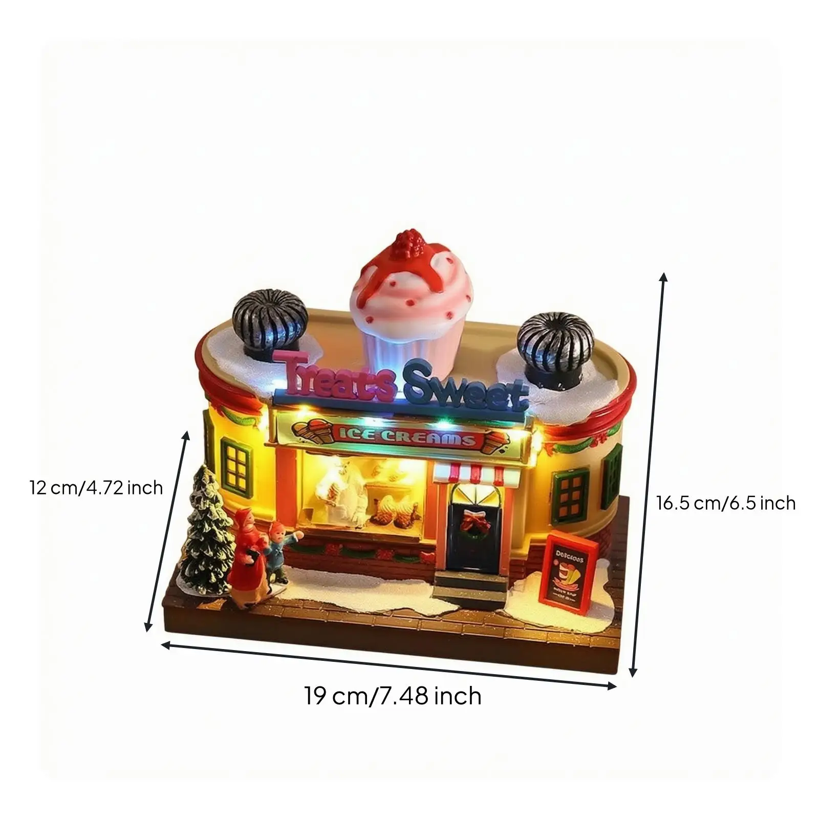 Lighted Snow House Music Box Figurine Festive Winter Scene Decor for Mantel Shelf Home