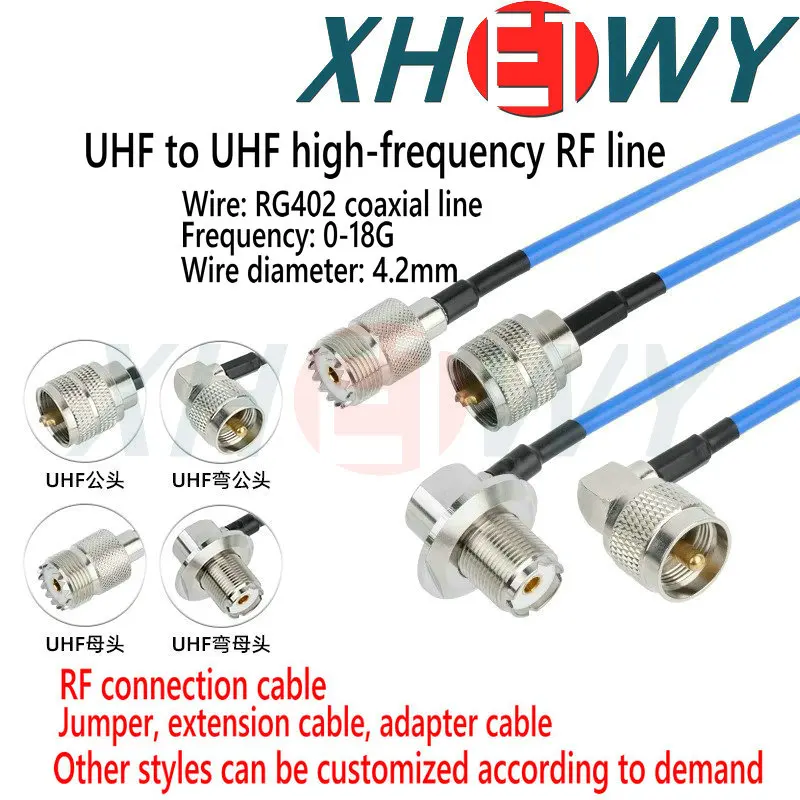 

Double M-head RF UHF male and female extension connection jumper RG402 semi flexible low attenuation silver plated wire 0-18G