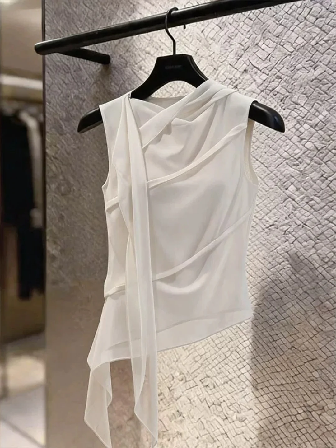 

Elegant Slimming Sleeveless Vest Beautiful Sash Summer Fashion High-End Sensation Women's Clothing Floral Cardigan Simple Style