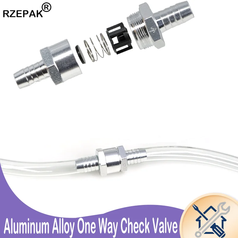 6-16mm Aluminum Alloy Non Return One Way Check Valve Fuel Oil Gas Anti-backflow Valve Fit Motorcycle Carburetor Fuel Hose
