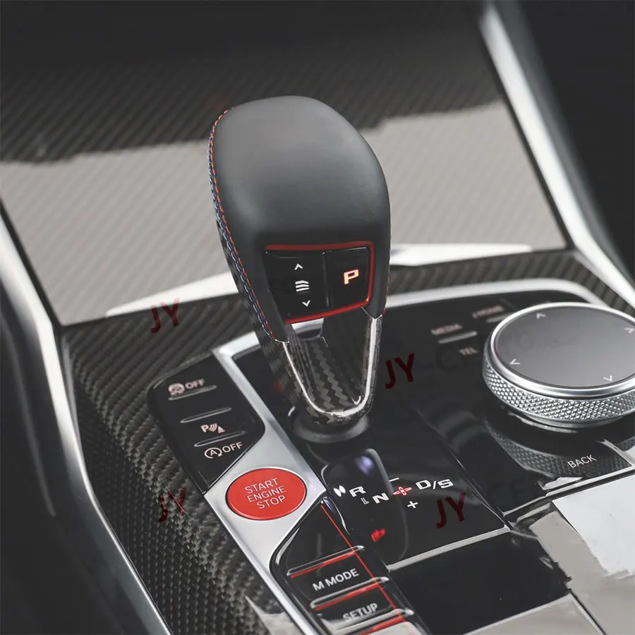 Trockene Carbonfaser-Schaltknaufabdeckung für die Fahrzeuginnenausstattung – Nachrüstung für BMW M2 G87, M3 G80, M4 G82, G83, X3M F97, X45 F98, F95 (2021-2025) – Detail 10