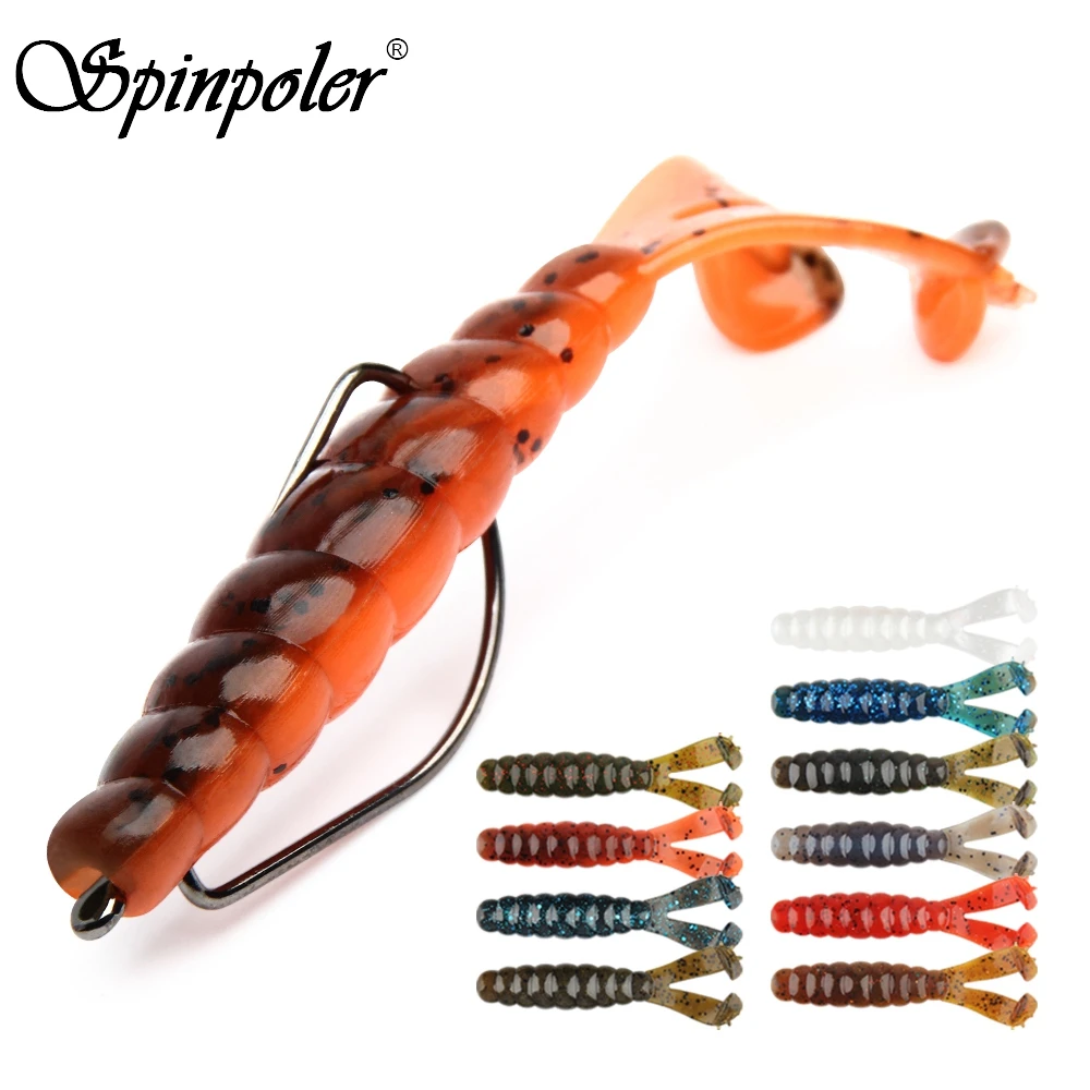 Spinpoler Diver Grub Soft Fishing Lure Twin Tails Salted Tpr Floating 10x Tough Plastic Worm Bait Silicone Wobbler Leurre Souple