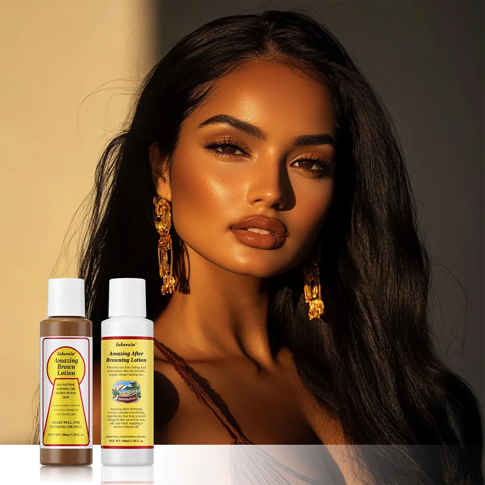 Before and After Browning Lotion Long-Lasting Brown Bronze Lotion Tan Lotion Texture Tanning Booster Waterproof Coconut Makeup