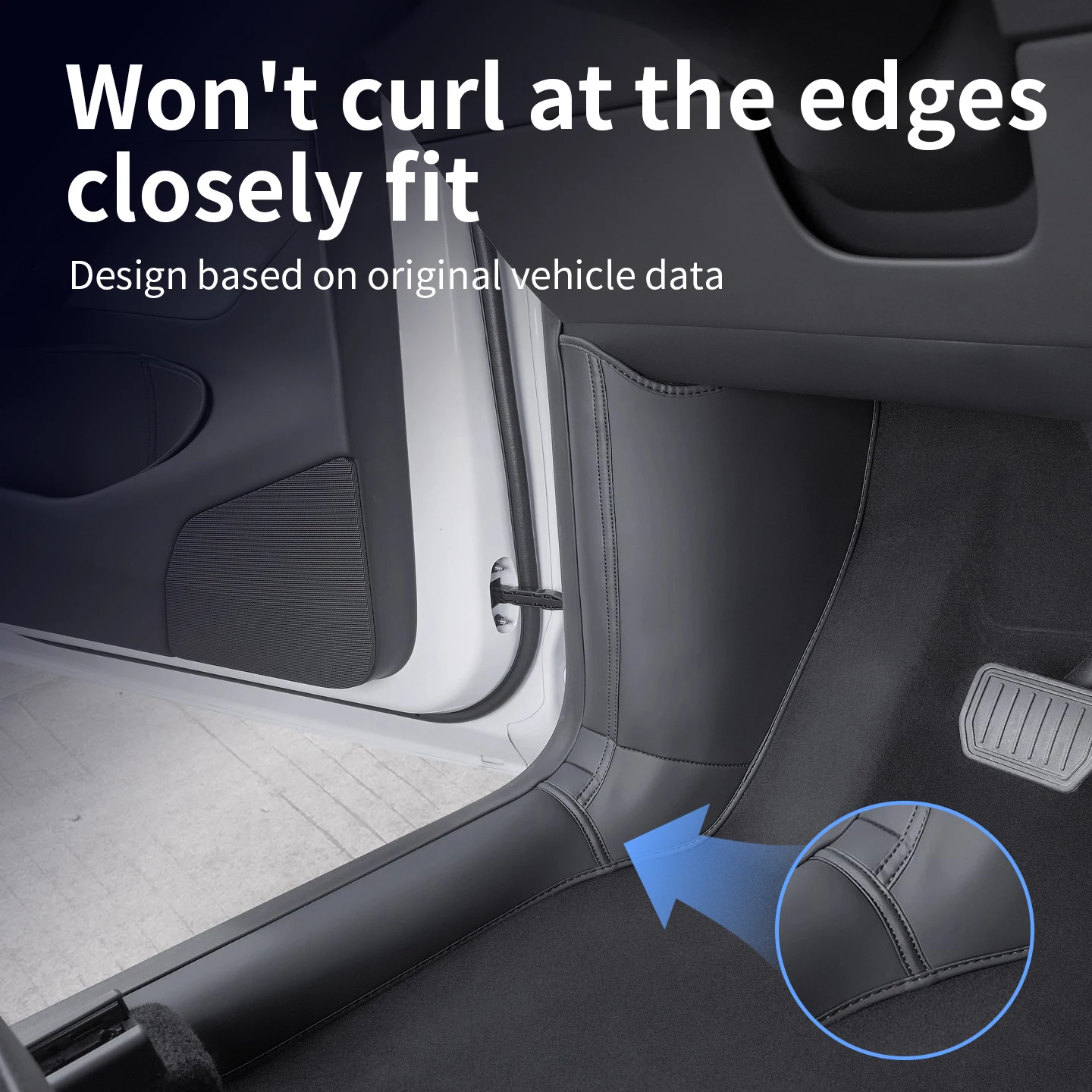 For Tesla New Model Y 2025-2026 Full Coverage Door Sill Protector Car Interior Gadgets Durable Scratch-Resistant Floor Mat