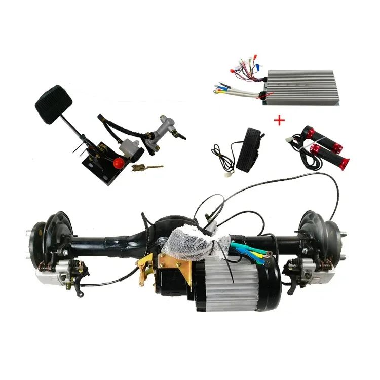 Electric vehicle rear axle assembly 48V 60V 1000W 2500W 3000W disc brake DIY electric tricycle conversion kit