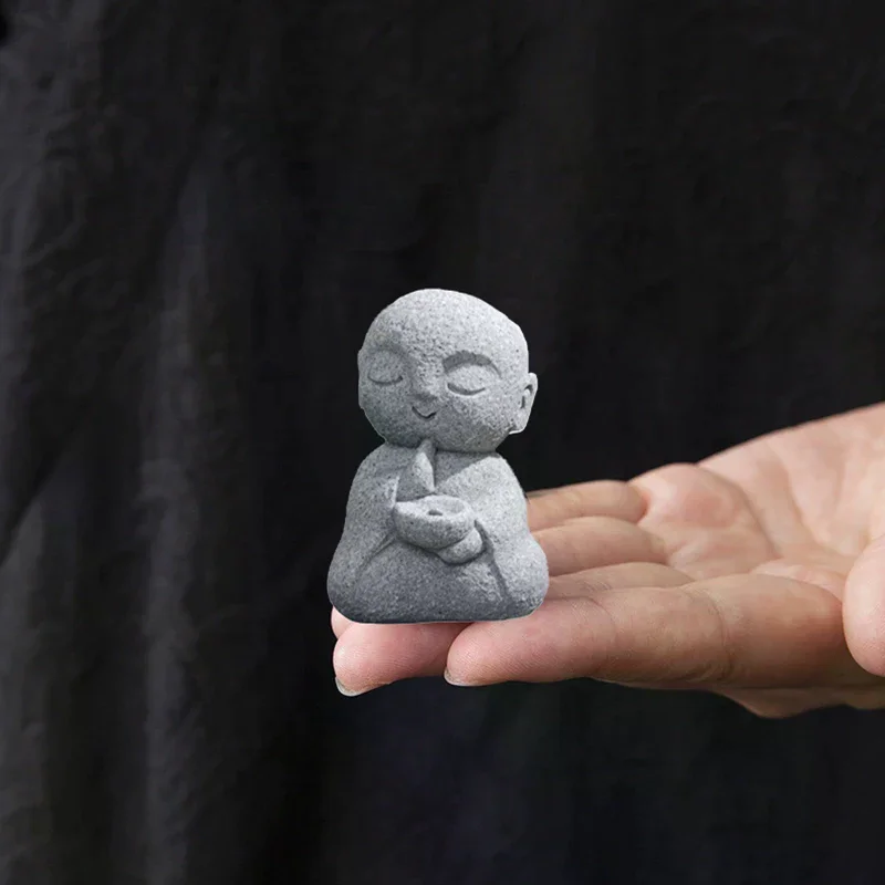 /PFU/Jizo Monk Incense Holder For Sticks Zen Monk Incense Burner Sandstone Incense Stick Holder Japanese
