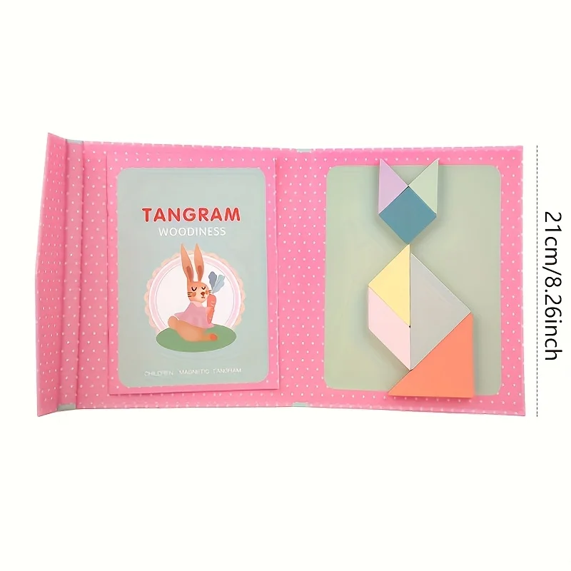 Tangram Jigsaw Puzzle Board, creative mind development fun art handmade gifts, enhance creativity, logic and fine motor skills,
