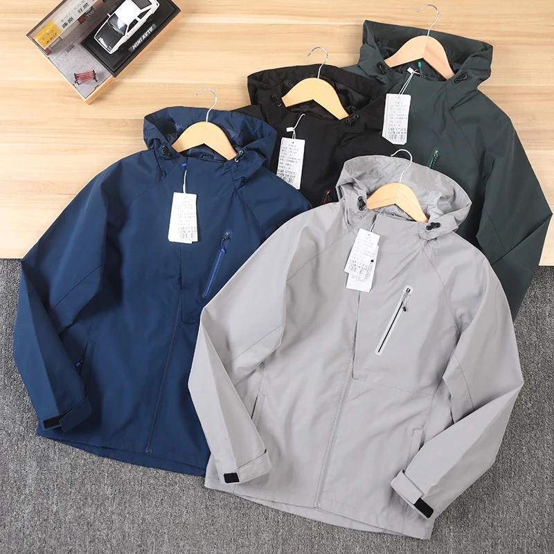 

Men's Casual Outdoor Jaet Windproof Waterproof Autumn Workwear Sportswear Fce Lined Long Sve Stand Fit Coat